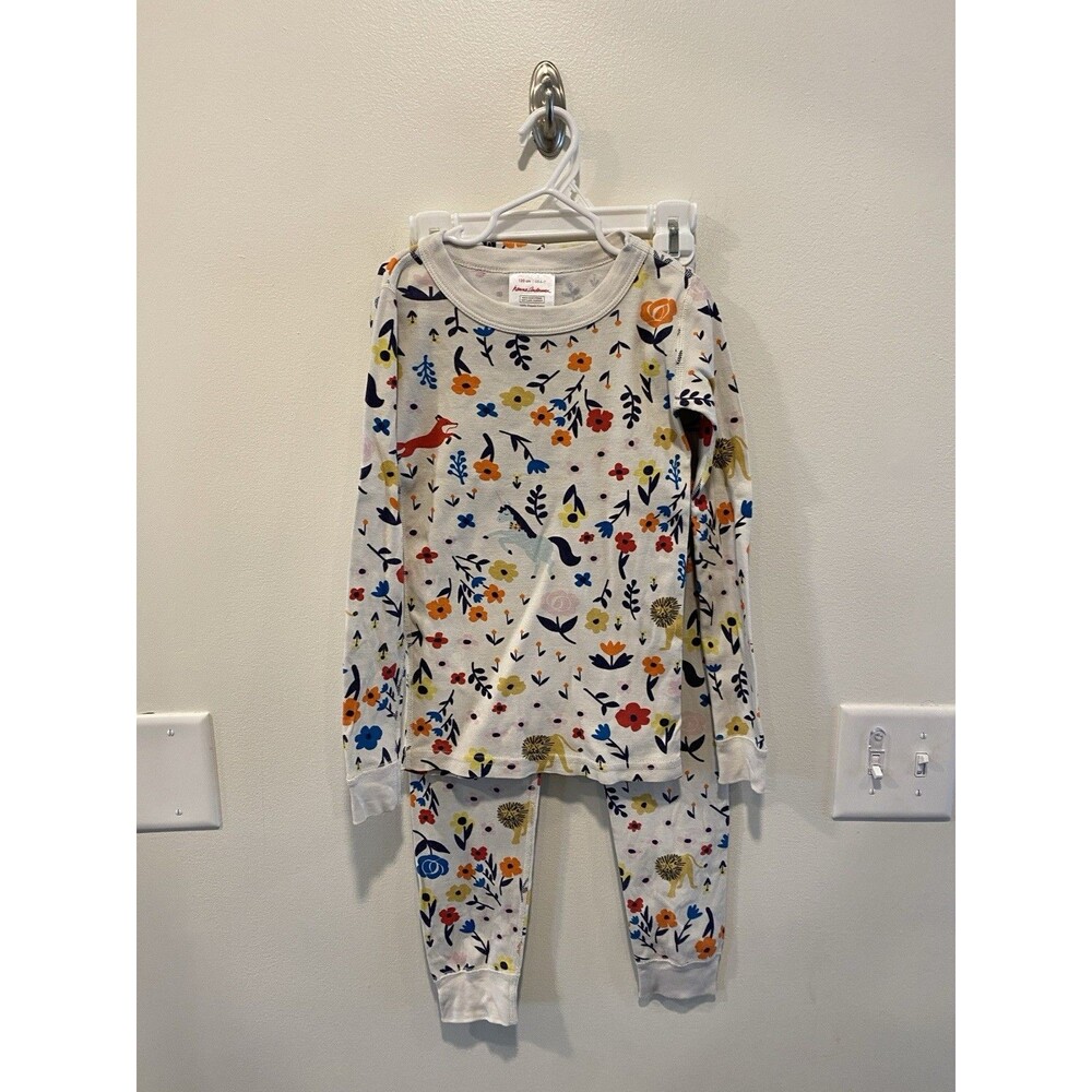 Hanna Andersson Pajama Set Unicorn Girls 120 6-7 Long Sleeve Organic Cotton